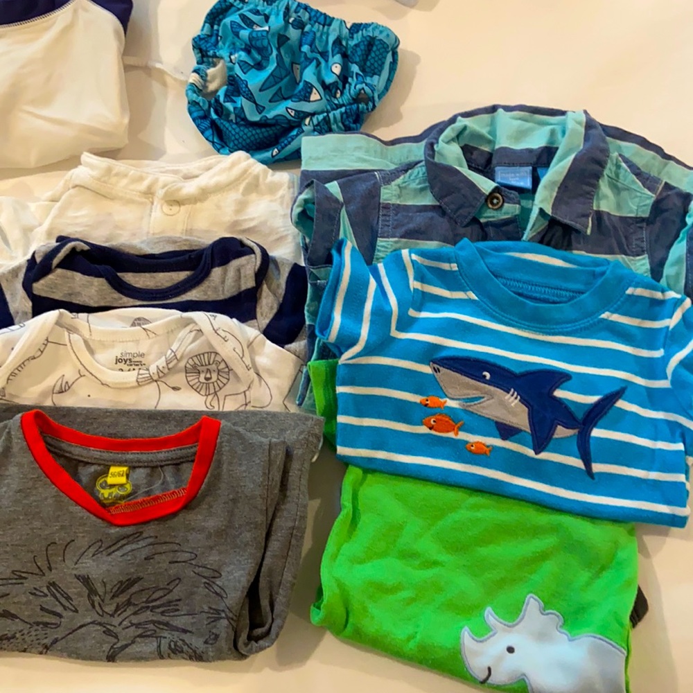Huge baby lot 3M-6M, onesies, footies, swim, pants